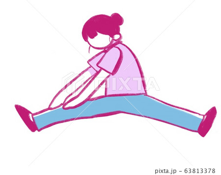 柔軟する女子 前屈 柔軟する女子 前屈 63813378