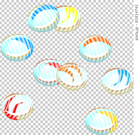 キラキラ おはじき セットのイラスト素材
