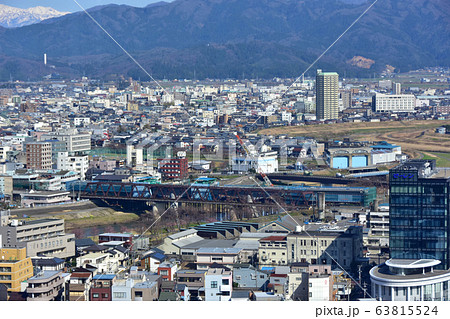 福井市風景　北陸新幹線工事　鉄橋　足羽川 63815524