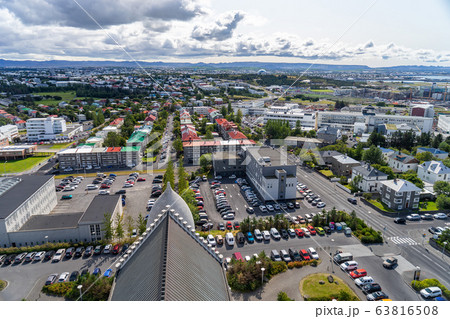 Reykjavik City Bird View Of Colorful Houses. Reykjavik City Bird View Of Colorful Houses. 63816508