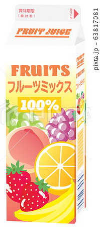 フルーツジュースの1lのパックのイラスト素材