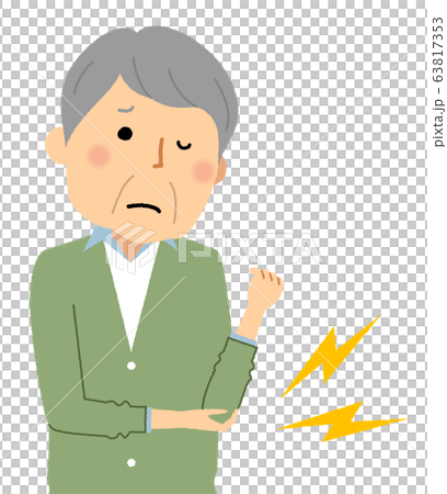 Senior man with elbow pain 63817353