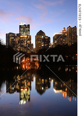 Vertical of Atlanta, Georgia skyline at night with 63818478