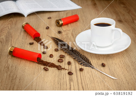 concept shot of tasty and aromatic freshly brewed hot coffee, concept shot of tasty and aromatic freshly brewed hot coffee, 63819192