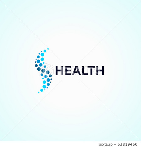 Abstract monotonous logo from circles in the form of a wave. Spine, a healthy lifestyle vector logotype 63819460