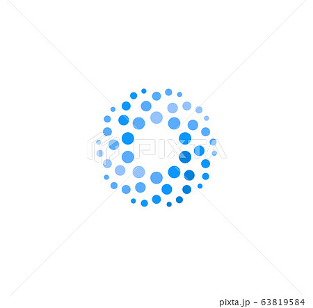 Abstract blue color round logo from circles. Water vector logotype template. Innovative cleaning and freezing method. Sparkling drink icon. Abstract blue color round logo from circles. Water vector logotype template. Innovative cleaning and freezing method. Sparkling drink icon. 63819584