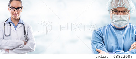 Male mid age surgeon in glasses wearing blue Male mid age surgeon in glasses wearing blue 63822685