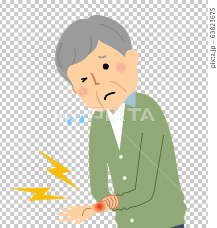 Senior man hand pain 63823675