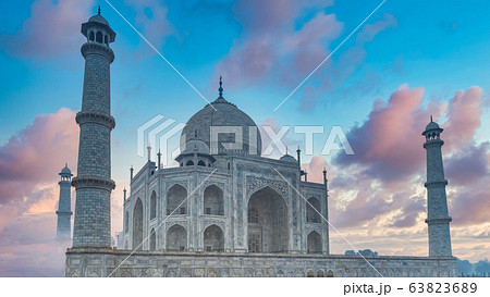 Taj Mahal is an ivory white marble mausoleum on Taj Mahal is an ivory white marble mausoleum on 63823689