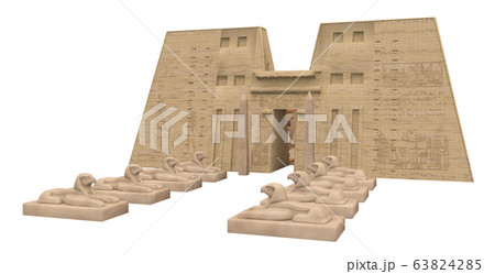 Temple of Edfu in Egypt isolated on white background Temple of Edfu in Egypt isolated on white background 63824285