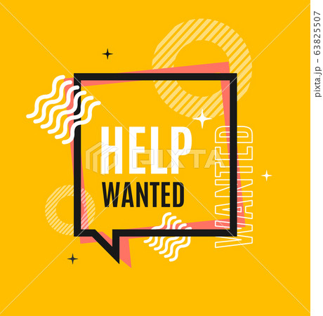 Help Wanted Concept Square Banner Poster Flyer. Vector 63825507