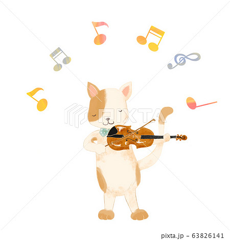音楽を演奏する動物 猫 バイオリンのイラスト素材 [63826141] - PIXTA