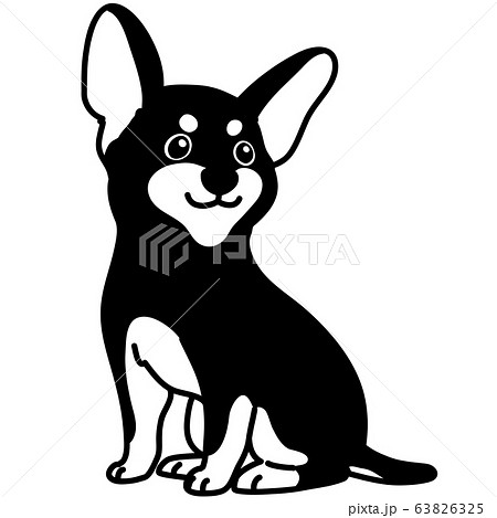 Sitting Miniature Pinscher Monochrome - Stock Illustration [63826325] -  Pixta