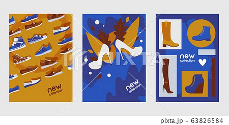 New collection shoes, boots, sneaker, banner flat vector illustration. Modern fashion poster, flyer, online shopping, sale, clearance offer. New collection shoes, boots, sneaker, banner flat vector illustration. Modern fashion poster, flyer, online shopping, sale, clearance offer. 63826584