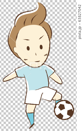 Boy playing soccer trap Boy playing soccer trap 63827042