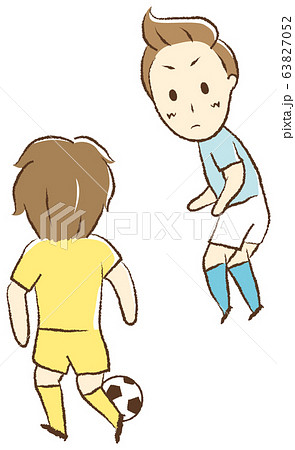 サッカーをする少年 一対一のイラスト素材