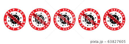 Stop Virus. Vector. Pandemic Stop Sign. 63827605