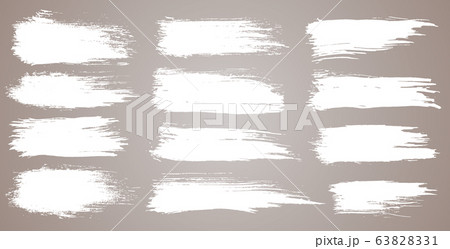 Vector set of grunge artistic brush strokes, brushes. Creative design elements. Grunge watercolor wide brush strokes. White collection isolated on white background 63828331