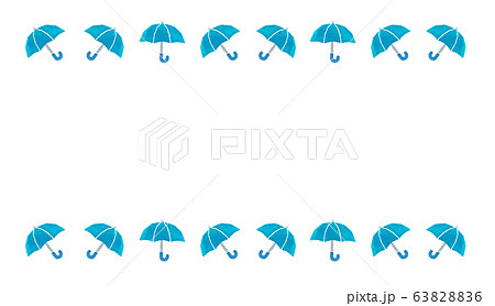 青い傘のライン素材のイラスト素材 6386