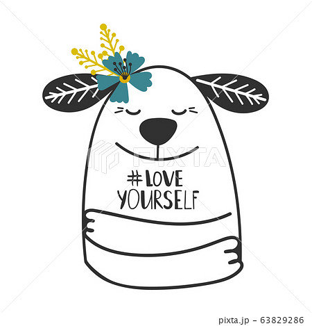 Cute Doodle Dog Girl Printのイラスト素材 Cute Doodle Dog Girl Printのイラスト素材