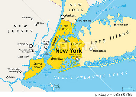 New York City Political Map Most Populous のイラスト素材