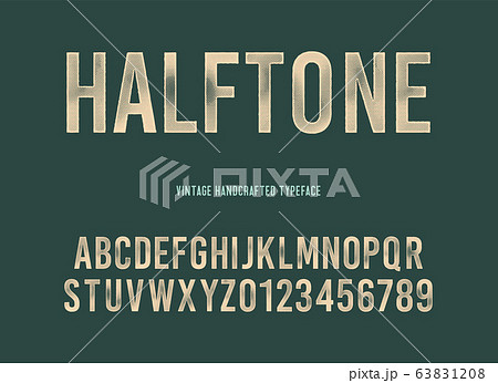 vintage handcrafted typeface with halftone effect. grunge letters. vector illustration 63831208