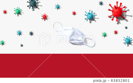 Surgical mask with epidemic influenza and Coronavirus concept 63832801
