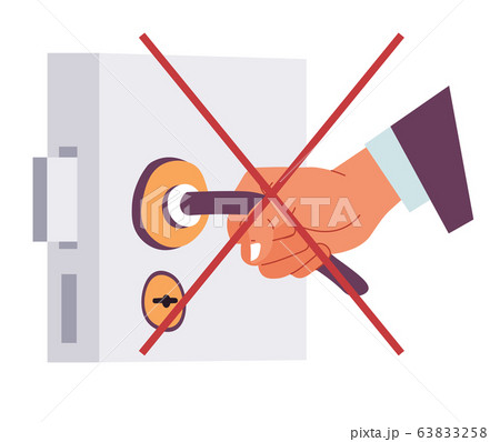 Coronavirus Precautions Avoid Touching Objects のイラスト素材