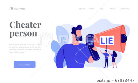 Cheating concept landing page. 63833447