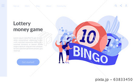 Lottery game concept landing page. 63833450