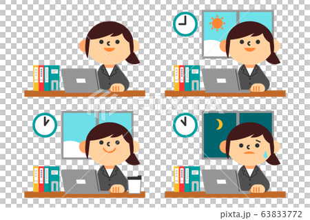 Business Suit Flat Laptop Desk Woman Set 63833772