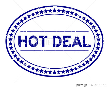 Grunge blue hot deal word oval rubber seal stamp on white background Grunge blue hot deal word oval rubber seal stamp on white background 63833862