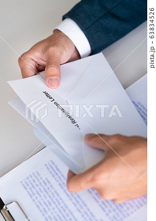 Businessman has stress to resignation and signing Businessman has stress to resignation and signing 63834526