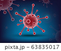 Microscopic view of cells coronavirus or COVID-19 with copy space. concept health and medical 63835017