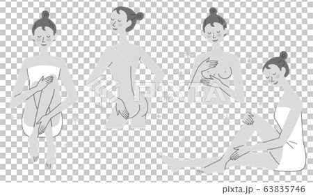 Body care woman monotone illustration Body care woman monotone illustration 63835746