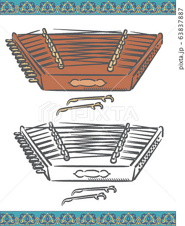アラブ民族楽器 サントールのイラスト素材のイラスト素材 6377