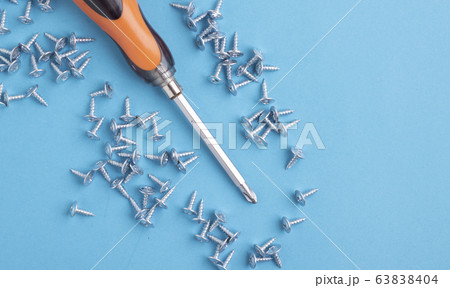 srewdriver with many screws background. Nobody, srewdriver with many screws background. Nobody, 63838404