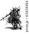 騎馬武者_02 モノクロ 63838464