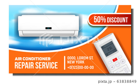Air Conditioner Repair System Promo Banner Vector Air Conditioner Repair System Promo Banner Vector 63838849