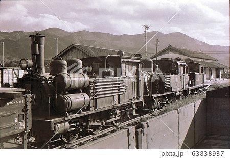 昭和44年　加悦鉄道の保管蒸気機関車　加悦駅　京都府 63838937