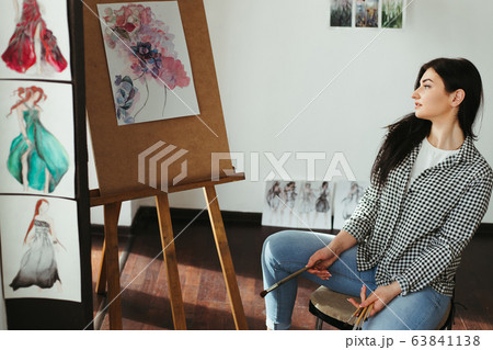 Young designer or illustrator at work 63841138