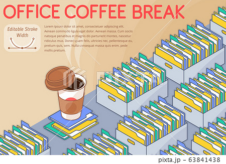 An Office Coffee Break Concept Vector Illustrationのイラスト素材