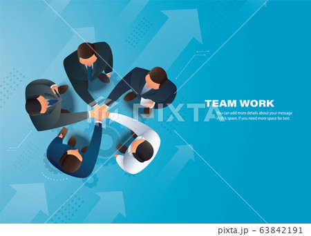 business people putting their hands together , team work background vector illustration EPS10 63842191