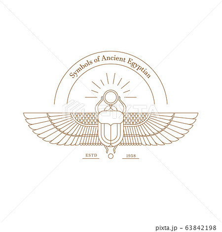 Vector illustration logo of the Egyptian scarab beetle, personifying the god Hepri. 63842198