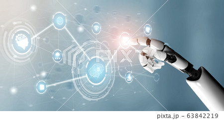 Futuristic robot artificial intelligence concept. Futuristic robot artificial intelligence concept. 63842219