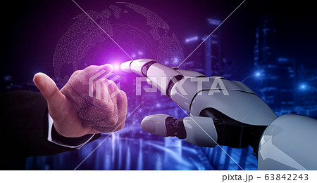 Future artificial intelligence robot and cyborg. 63842243