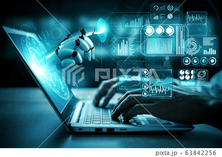 Future artificial intelligence robot and cyborg. 63842256