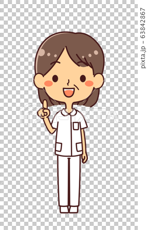 Nurse Nurse White coat Middle woman Full body... - Stock Illustration ...