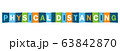 PHYSICAL DISTANCING colorful vector typography banner 63842870