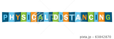 PHYSICAL DISTANCING colorful vector typography banner PHYSICAL DISTANCING colorful vector typography banner 63842870